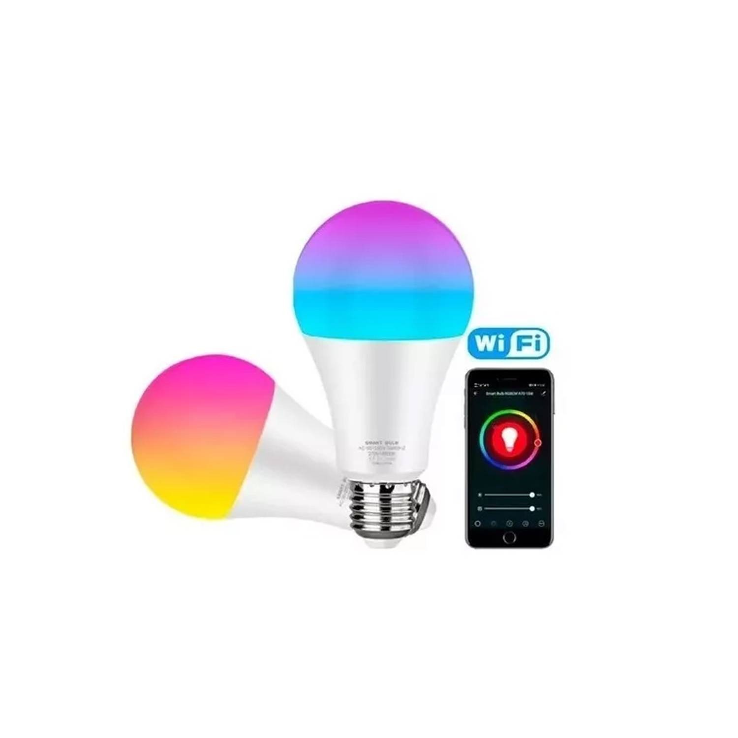 Bombillo Inteligente Compatible Alexa Google Wifi Control Luz RGB E27-Wifi